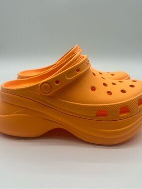 CROCS Platform Clogs in Bright Orange